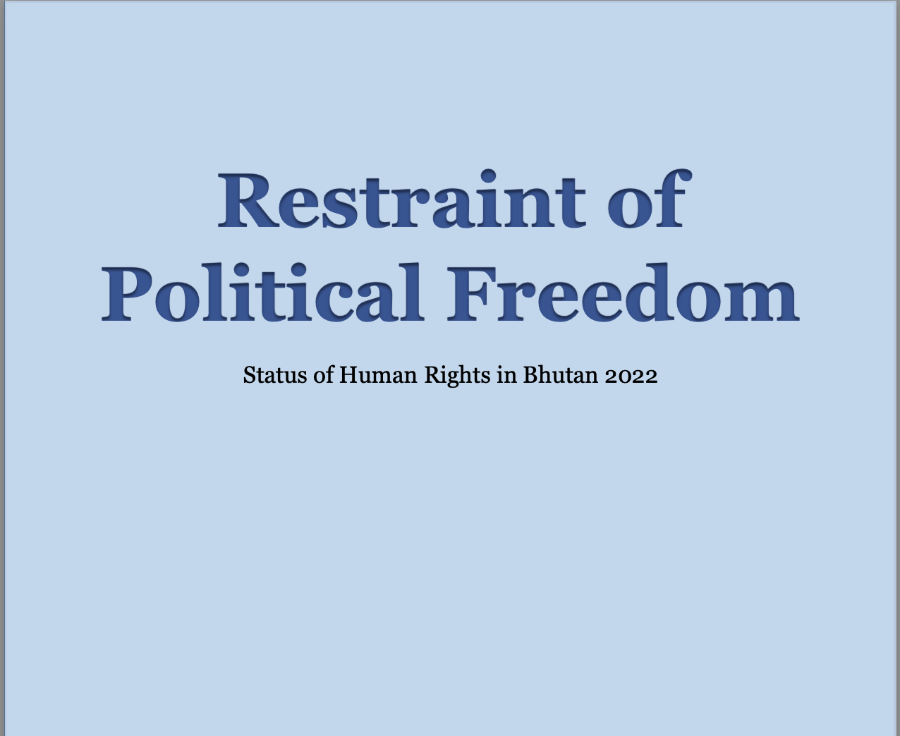 Bhutan Human Rights Report 2022