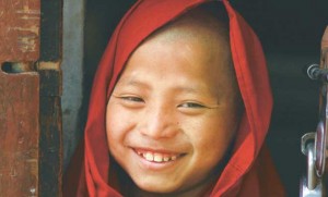 A boy at a Bhutan monastery.