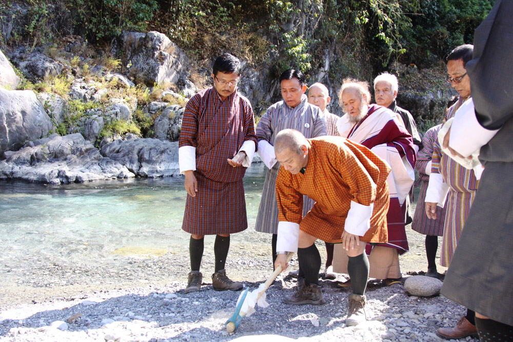 Mr. Tenzin Dhendup, DG, DoA, at the ground breaking ceremony for the Rehabilitation of the Taklai Irrigation System