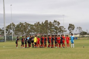 The Sydney team during the second interstate soccer carnival in Adelaide in 2013. Photo: Steve Watts/BAASA
