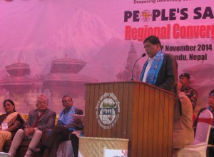 Giri Addressing the gathering. Photo: Karma Duptho